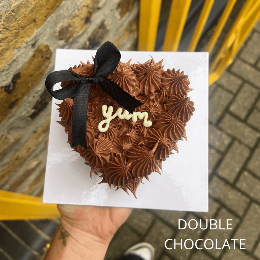 Mini Heart Shaped Gift Cake Double Chocolate - serves 1-2